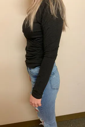 Dark Grey Long Sleeve Top Gray Size M thumbnail 2