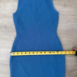 Aritzia Babaton Sculpt Knit Racer Mini Dress in Flagstone Blue thumbnail 7