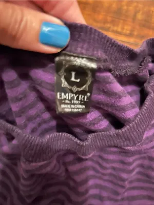 #Empyre #Womens #Large Purple Striped Women's Sweater - Button Shoulder thumbnail 3