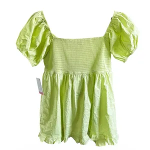 Motherhood Maternity XL Soft Lime Puff Sleeve Square Neck Smocked Top | 0130 thumbnail 4