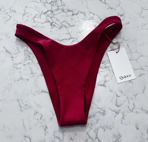 NWT Quince Cherry Red Italian High Leg Bikini Bottoms Size XS thumbnail 1