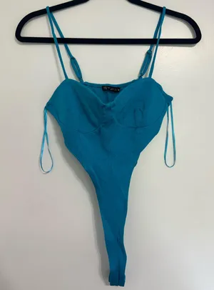 Zara high leg body suit thumbnail 1
