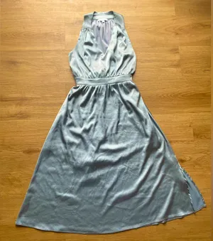 Baltic Born Silvery Blue A-Line Silky Dress thumbnail 1