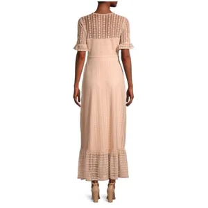 BCBGMAXAZRIA Lace-Overlay Maxi Dress Size XL Ruffle Prairie Boho‎ $268 thumbnail 2
