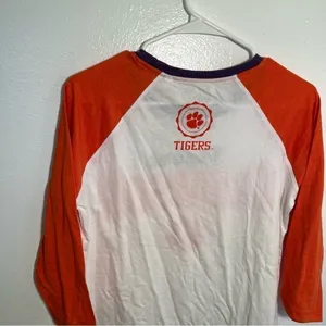 Three Ships Women's Size Medium Quinn Shirt Raglan Sleeve Clemson Tigers White thumbnail 10