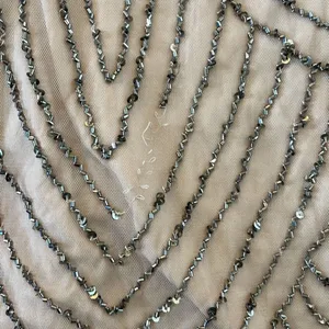 Adrianna Papell scalloped sequin nude maxi dress 2 thumbnail 10