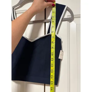 Anthropologie Navy Blue Crop Tank Top S/M thumbnail 4