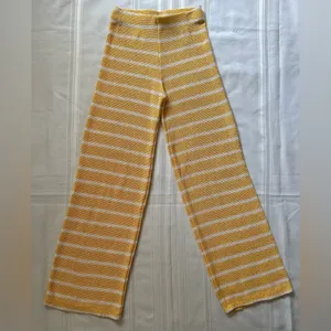 Zara Yellow Striped Wide Leg Pants thumbnail 4