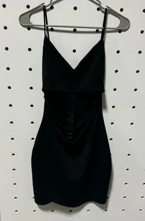 Black Cut Out Strappy Mini Dress Size L thumbnail 1