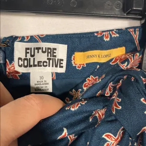 Future Collective Jenny K Lopez Womens Blue Floral Midi Skirt 10 thumbnail 3