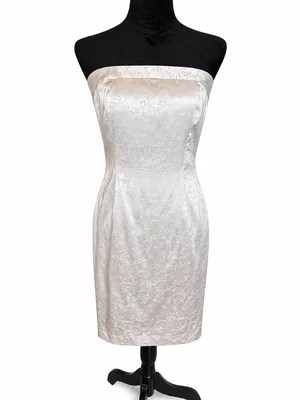 Express Strapless Ivory Jacquard Sheath Dress thumbnail 2