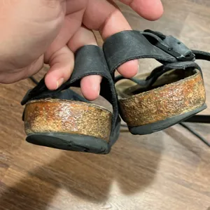 Birkenstock Milano black‎ leather sandals casual trendy womens size 37 / 6 thumbnail 10