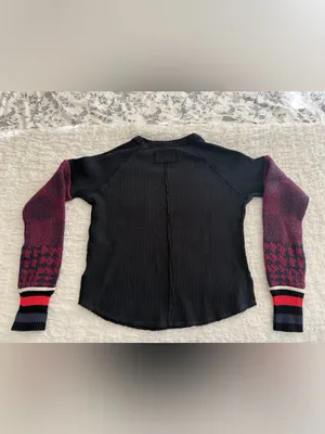 We The Free Black Waffle Knit Pullover Sz small thumbnail 2