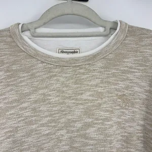 Abercrombie & Fitch Layered Hem Tee Sz S Tan Y2K Minimalist Neutral Clean Girl thumbnail 5
