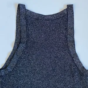 GAP Womens Black Lurex Metallic Sweater‎ High Neck Ribbed Knit Tank Top Large thumbnail 10