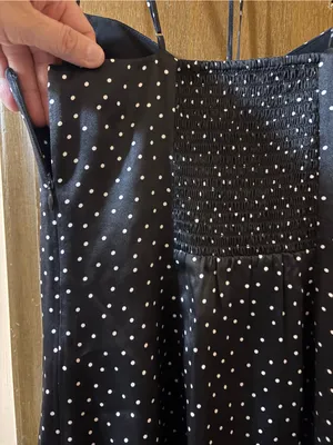 NWT Reformation Sophie Black Polka Dot Silk Midi Dress thumbnail 9