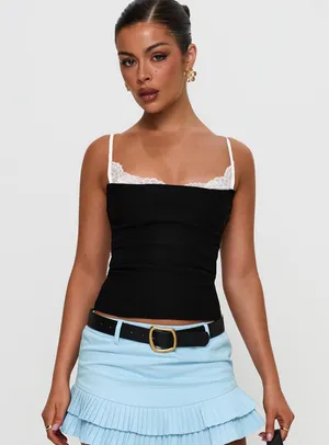 Princess Polly renaissance corset lease top, black and white thumbnail 1