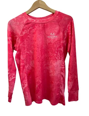 Realtree Fishing Pink Camo Long Sleeve Shirt‎ Small Outdoors Performance Top thumbnail 1