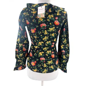 NWT Batsheva x Laura Ashley Nia Ruffled Floral-print Cotton-poplin Top‎ sz 0 thumbnail 3
