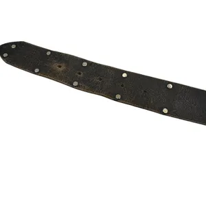 EXP Jeans Leather Belt Studded Whipstitch Brown Y2K Western‎ Grunge Small USA thumbnail 5