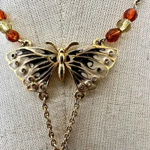 Cookie Lee butterfly beaded pendant necklace thumbnail 3