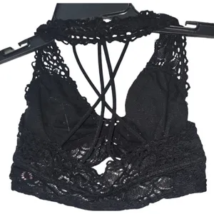t Lace Bralette High Neck Crisscross‎ Back Sexy Lingerie Top thumbnail 2