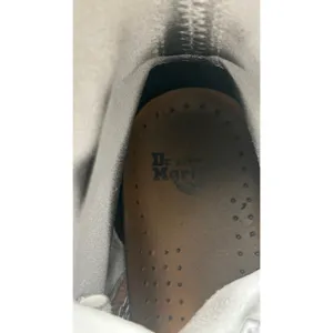 Dr. Martens 1460 Combat‎ Boot 8 White Smooth Leather Lace Up Yellow Stitching thumbnail 8