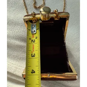 Inge Christopher Purse Clutch Crossbody Bag Small Faux Suede Gold Chain thumbnail 5