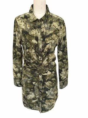 Pilcro Anthropologie ruched camo abstract print‎ dress size 8 thumbnail 4