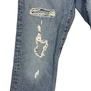 Levi's Premium 501 Jeans 28 Distressed Ripped Thrashed Grunge Straight Leg Denim thumbnail 14