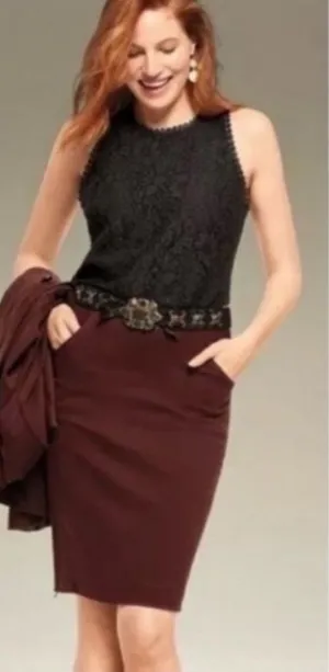 Cabi Display Black Floral Lace Sleeveless Tank Top Style 3605 Medium thumbnail 1