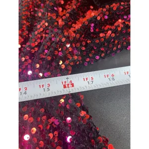 Motel Red & Burgundy Sequin Long Sleeve Romper Women’s M Deep V Party Club thumbnail 10