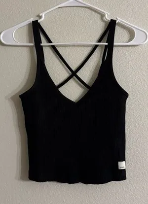 Vuori Black Crop Tank Top thumbnail 1