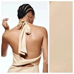 Zara Iridescent Satin Effect Mini Dress Draped Neck Open Back XS Gold Beige Y2K thumbnail 8