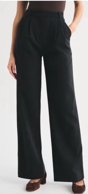 NEW Abercrombie & Fitch Sloane Tailored Fit Wide Leg Pants Black Size 26 NWOT thumbnail 1