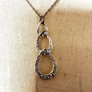 Avon triple teardrop vintage pendant necklace thumbnail 2
