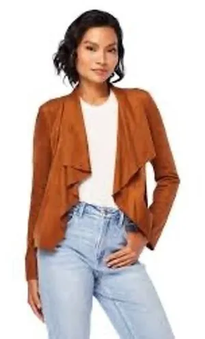 Relativity‎ S Brown Faux Suede Drape Open Front Jacket Women's Lightweight Boho thumbnail 1