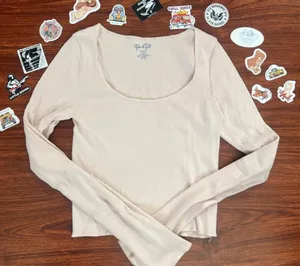 Brandy Melville pink cropped long sleeve thumbnail 1