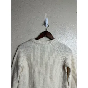 Jenni Kayne Cashmere Fisherman Sweater size XS Ivory Ribbed Crewneck thumbnail 8
