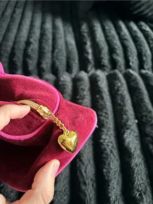 PINK Victoria's Secret Hot Pink Tote with Gold Heart thumbnail 5