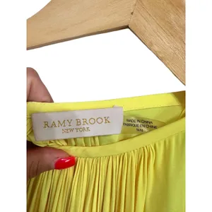 Ramy Brook Paris Blouson Yellow mini Dress Sleeveless Smocked size Medium $345‎ thumbnail 4
