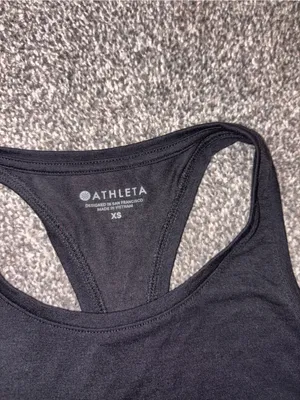 Athleta Black Racerback Ruched Tank XS thumbnail 5