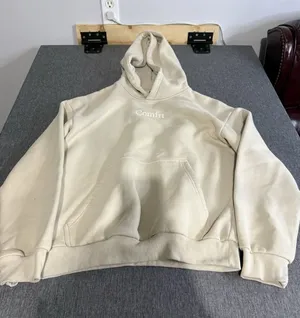 Comfrt Unisex Beige Hoodie Sz M Comfortable Cozy Relax thumbnail 1