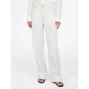 Madewell Low Slung Baggy Jeans Grey Railroad Stripe White Cream Rigid US 30 NWT thumbnail 2