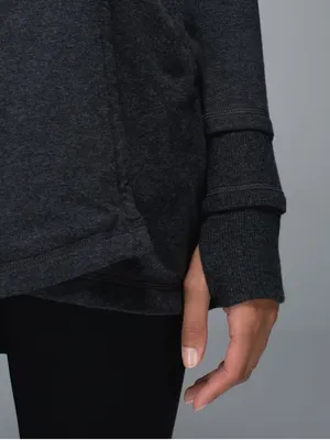 Lululemon Cozy Warm Gratitude Wrap Jacket in Heathered Black W2557 Sz 10 thumbnail 5