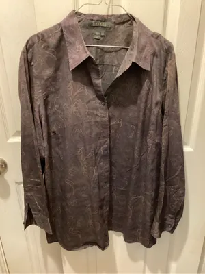 Ralph Lauren Plum and Brown Paisley Button-Up Shirt thumbnail 1