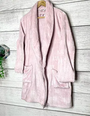 Juicy Couture Blush Pink Logo Plush Robe Size Large/ XL thumbnail 2