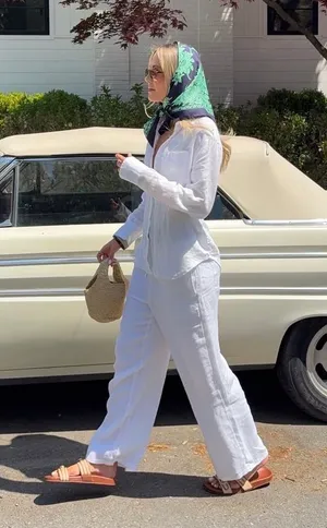 J.Crew Linen Pants & Top Set 2-Piece thumbnail 1