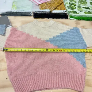 Mango MNG Colorblock Chunky Knit Sweater Large Pink Blue Crew Neck‎ Pullover thumbnail 9