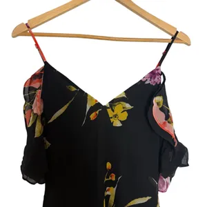 Lulus Love in Bloom Black Floral Print Off-the-Shoulder High-low Dress Size XS thumbnail 3